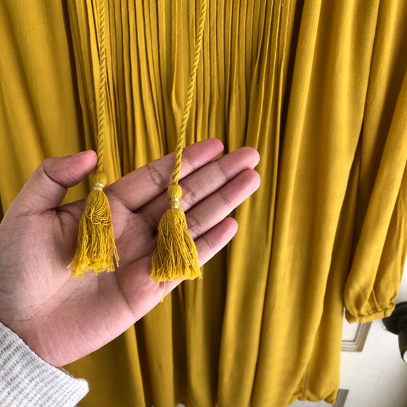 Old Navy Yellow Mustard Tassel Tunic Dress - Picture 5 of 8
